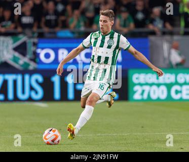 BUDAPEST, HUNGARY - AUGUST 9: Franck Boli of Ferencvarosi TC in action  during the UEFA Champions League Qualifying Round match between Ferencvarosi  TC and Qarabag FK at Ferencvaros Stadium on August 9