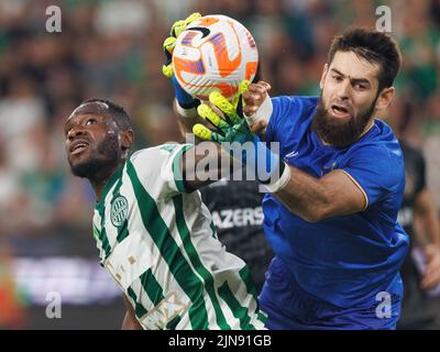 BUDAPEST, HUNGARY - AUGUST 9: Franck Boli of Ferencvarosi TC in action  during the UEFA Champions League Qualifying Round match between Ferencvarosi  TC and Qarabag FK at Ferencvaros Stadium on August 9