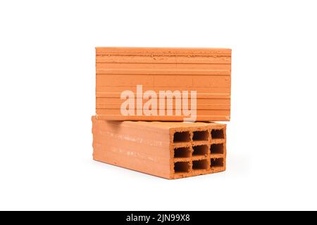 Ceramic bricks on a white background with copy space Stock Photo