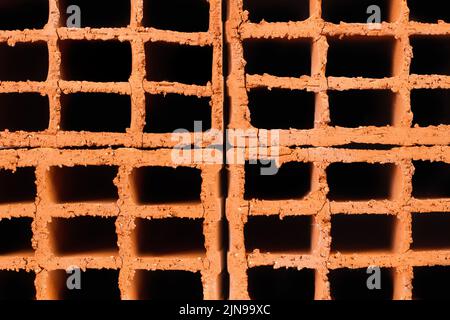 Ceramic bricks in a close up view Stock Photo
