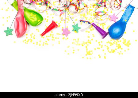 Celebration things on a white background with copy space Stock Photo