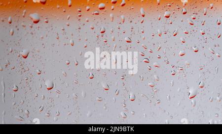 Water drops on car glass.rain drops on clear window. Stock Photo