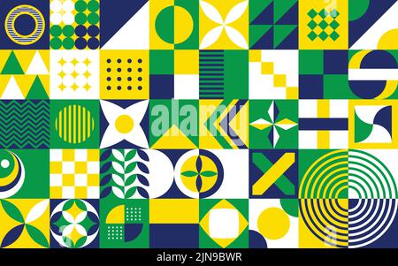 Brazil Independence Day Background. 7 September annual holiday design. 7 de setembro celebration. Independência do Brasil poster. Horizontal banner Stock Vector