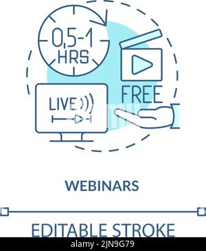 Webinars turquoise concept icon Stock Vector