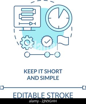 Keep it short and simple turquoise concept icon Stock Vector