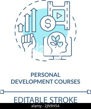 Personal development courses turquoise concept icon Stock Vector