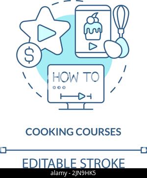 Cooking courses turquoise concept icon Stock Vector