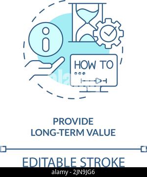 Provide long term value turquoise concept icon Stock Vector
