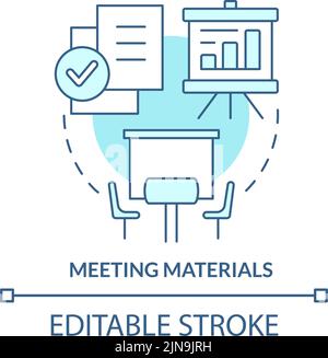 Meeting materials turquoise concept icon Stock Vector
