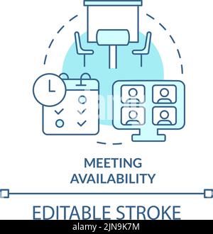 Meeting availability turquoise concept icon Stock Vector