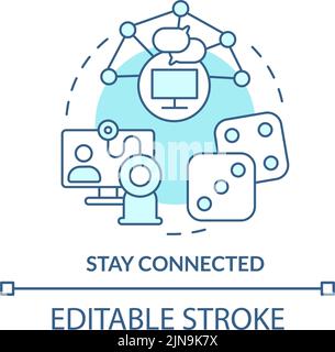 Stay connected turquoise concept icon Stock Vector