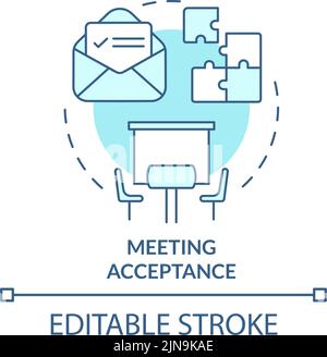 Meeting acceptance turquoise concept icon Stock Vector