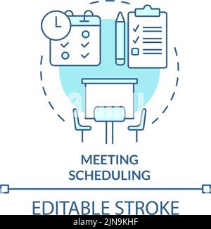Meeting scheduling turquoise concept icon Stock Vector