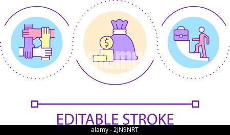 Maximizing personal income loop concept icon Stock Vector
