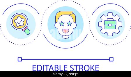 Measuring employee satisfaction loop concept icon Stock Vector