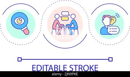 Employment interview loop concept icon Stock Vector