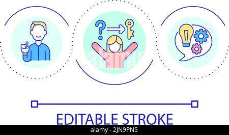 Creating new solutions loop concept icon Stock Vector