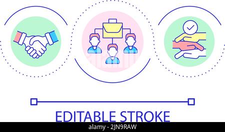 Improving employees cooperation loop concept icon Stock Vector