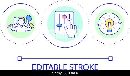 Multitasking management loop concept icon Stock Vector