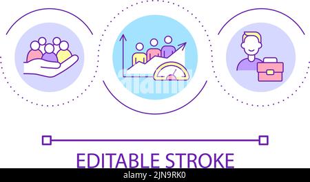 Improving employee performance loop concept icon Stock Vector
