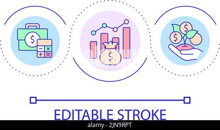 Profit growth loop concept icon Stock Vector
