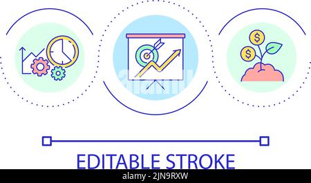 Strategic planning for profitability improvement loop concept icon Stock Vector