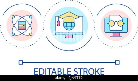 Digital literacy loop concept icon Stock Vector