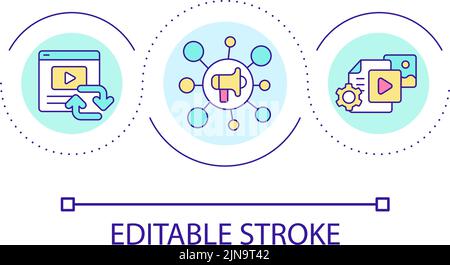 Sharing on social media loop concept icon Stock Vector