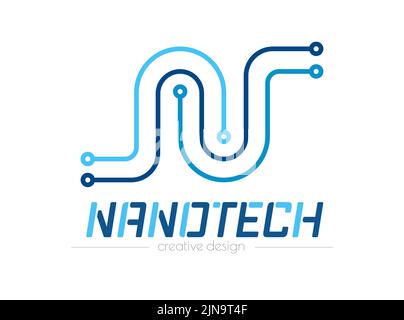 Nanotechnology. A template for a conceptual abstract logo or logo for a business company or an icon for websites and applications. Simple style. Stock Vector