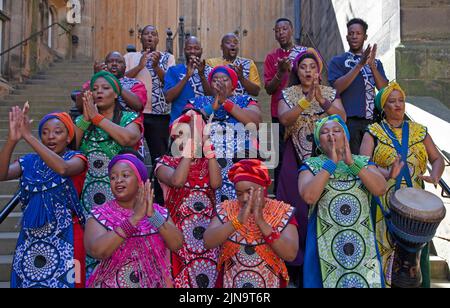 EdFringe: Assembly Hall, The Mound, Edinburgh, Scotland. Wednesday 10 August. Winner of the 2019 Grammy Award for Best World Music Album, 16 members of the Soweto Gospel Choir sing in honour of the father of their rainbow nation, Nelson Mandela, and to celebrate and commemorate South Africa’s democratic movement’s struggle for freedom. Credit Arch White.alamy live news. Stock Photo