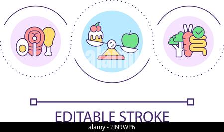 Prioritize good nutrition loop concept icon Stock Vector