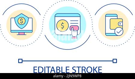 Secure digital payment loop concept icon Stock Vector