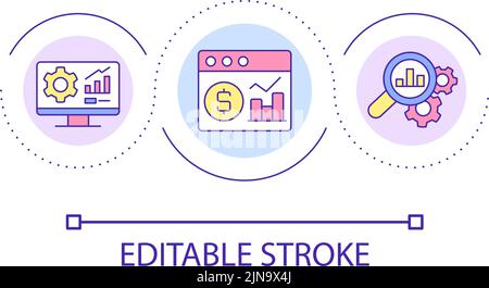 Financial statement analysis loop concept icon Stock Vector