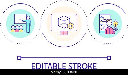 Software engineering course loop concept icon Stock Vector