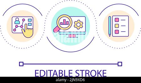 Company performance assessment loop concept icon Stock Vector
