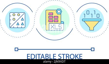 Spreadsheet course loop concept icon Stock Vector