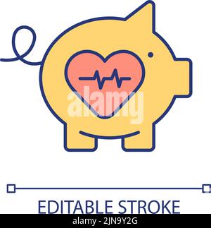 Savings for healthcare RGB color icon Stock Vector