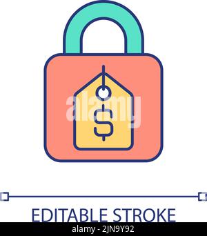 Fixed product price RGB color icon Stock Vector