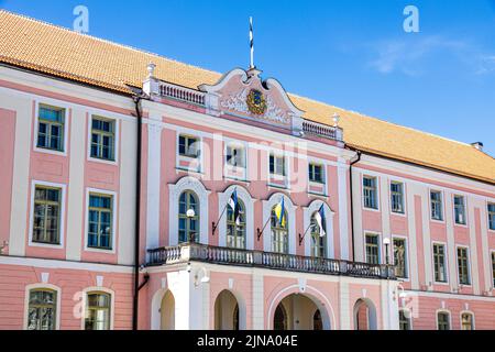 The parliament building (Riigikogu) on Toompea Hill in the Old Town of Tallinn the capital city of Estonia Stock Photo