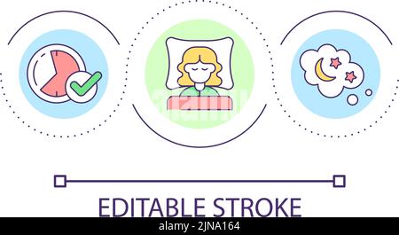Healthy sleep habits loop concept icon Stock Vector
