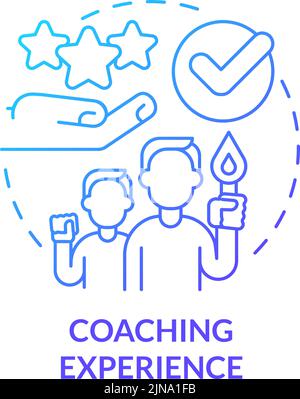 Coaching experience blue gradient concept icon Stock Vector