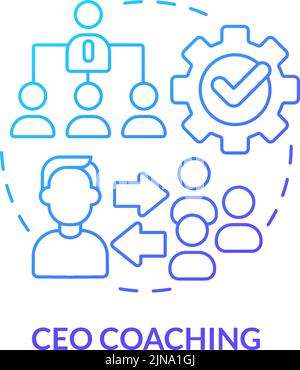 CEO coaching blue gradient concept icon Stock Vector