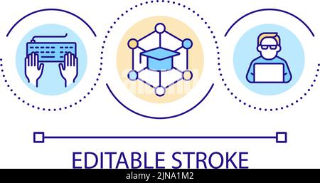 Computer science education loop concept icon Stock Vector