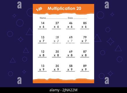 Basic math multiplication for kids. An educational worksheet for kids ...