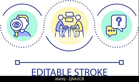 Job interview loop concept icon Stock Vector