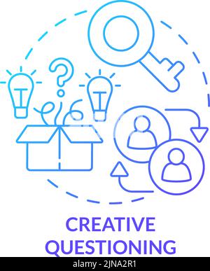Creative questioning blue gradient concept icon Stock Vector