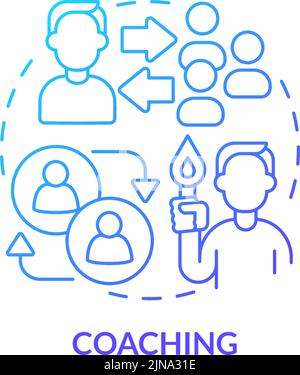 Coaching blue gradient concept icon Stock Vector