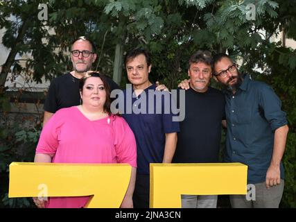 Locarno, Switzerland. 08th Aug, 2022. Locarno, Swiss Locarno Film Festival 2022 IL PATAFFIO photocall film in International Competition In the photo: Francesco Lagi director, cast actors, cast actors film Credit: Independent Photo Agency/Alamy Live News Stock Photo