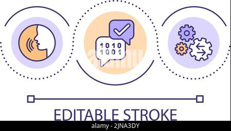 Speech recognition loop concept icon Stock Vector