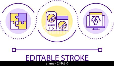 Website content making loop concept icon Stock Vector
